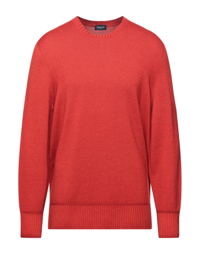 Shop Drumohr Man Sweater Coral Size 46 Merino Wool In Red