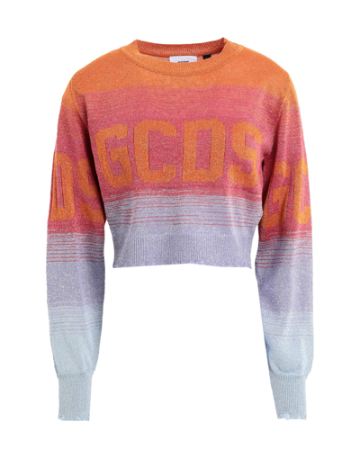 Shop Gcds Woman Sweater Orange Size S Viscose, Polyester, Metallic Fiber