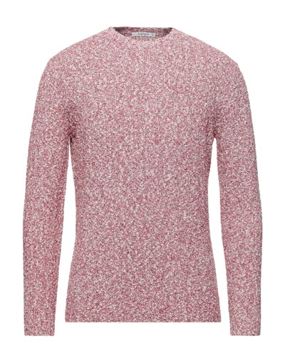 Shop Kangra Cashmere Kangra Man Sweater Garnet Size 44 Cotton, Viscose, Polyamide In Red