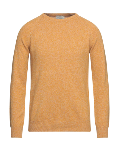 Shop Abkost Man Sweater Apricot Size 40 Virgin Wool, Polyamide In Orange