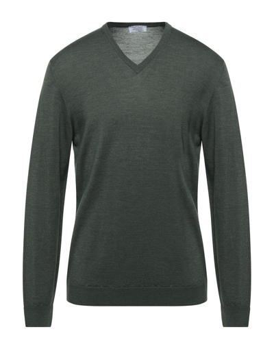 Shop Heritage Man Sweater Military Green Size 42 Virgin Wool, Silk, Cashmere