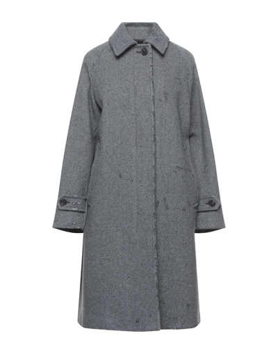 Shop Msgm Woman Coat Grey Size 8 Wool, Polyamide In Black