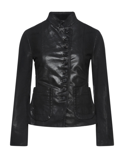 Shop High Woman Jacket Black Size 10 Cotton, Elastane, Modal