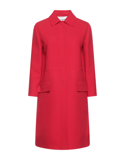 Shop Valentino Garavani Woman Coat Red Size 4 Virgin Wool