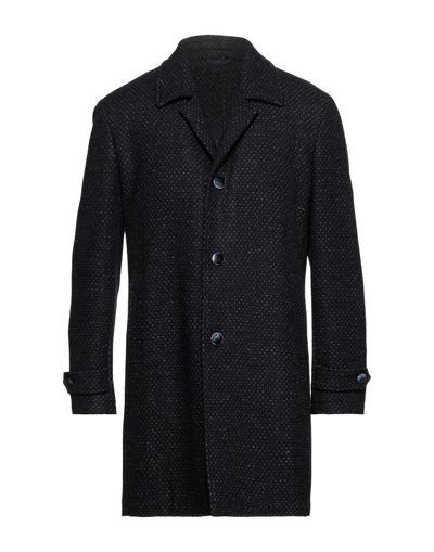 Shop Lbm L. B.m. 1911 Man Coat Midnight Blue Size 46 Wool, Polyester, Polyamide, Viscose In Dark Blue