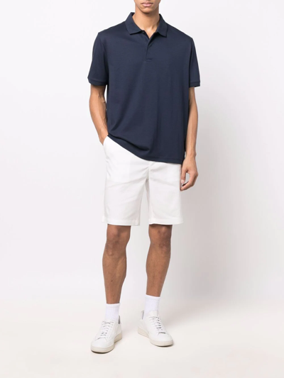 Calvin Klein Men's Regular-fit Smooth Cotton Monogram Logo Polo Shirt In Blau