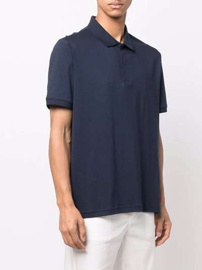 Calvin Klein Men's Regular-fit Smooth Cotton Monogram Logo Polo Shirt In Blau