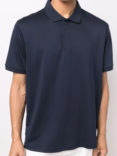 Calvin Klein Men's Regular-fit Smooth Cotton Monogram Logo Polo Shirt In Blau