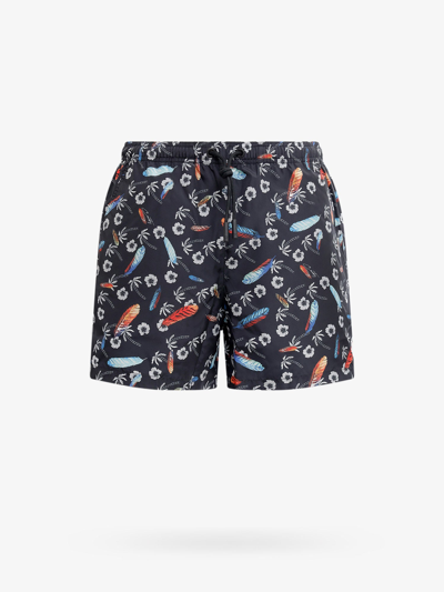 Marcelo Burlon County Of Milan Hawaii Print Tech Swim Shorts In Black