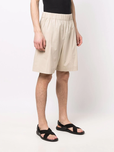 Shop Laneus Elasticated Track Shorts In Nude