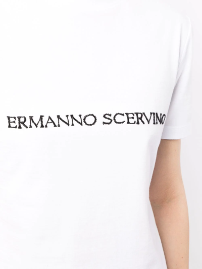 Shop Ermanno Scervino Logo-print T-shirt In Weiss
