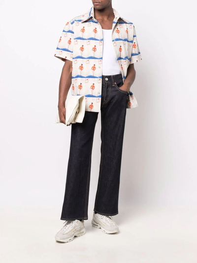 Shop Junya Watanabe Mid-rise Straight Jeans In Blue