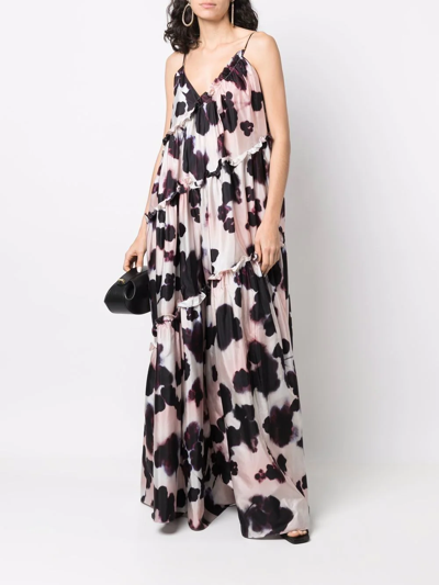 Del Core Abstract-print Silk Jumpsuit In Rosa