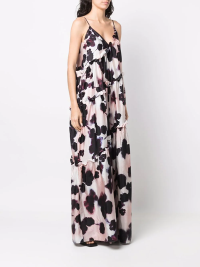 Del Core Abstract-print Silk Jumpsuit In Rosa