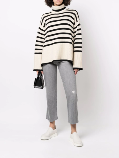Frame Women's Le Jane Crop Raw After Jeans In Grey