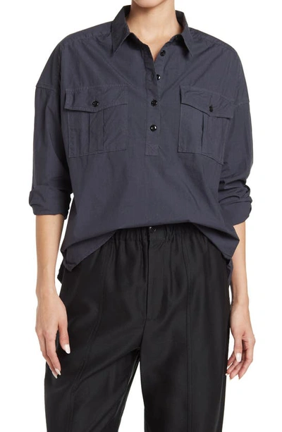 Shop Alex Mill Oversize Pocket Popover Shirt In Washed Black