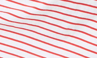 Shop Court & Rowe Classic Stripe Puff Short Sleeve Cotton Dress In Bright Rouge