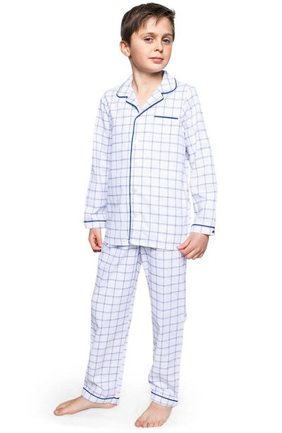 Shop Petite Plume Kids' Nantucket Tattersall Two-piece Pajamas In White