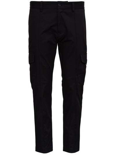 Shop Dolce & Gabbana Cropped Cargo Pants In Nero