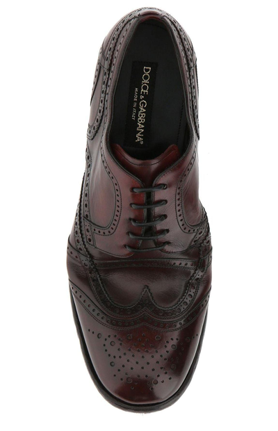 Shop Dolce & Gabbana Vintage Derby Brogue Shoes In Marrone