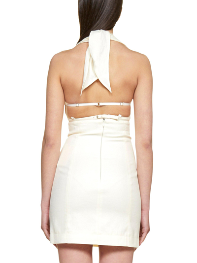 Shop Jacquemus Sleeveless Cut Out Mini Dress In Off-white