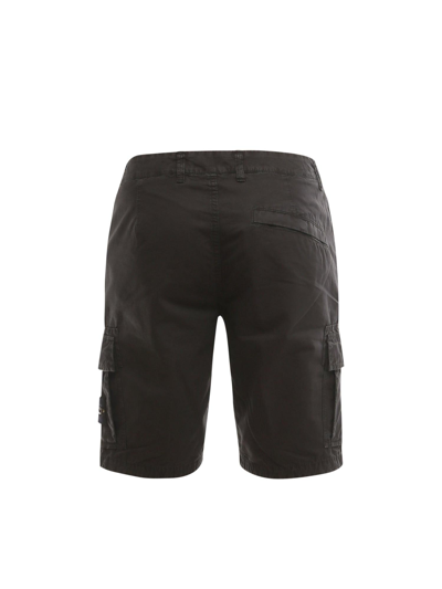 Shop Stone Island Logo Patch Cargo Shorts In Black
