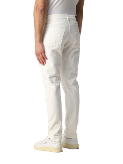 Shop Brunello Cucinelli Distressed Straight Leg Jeans  In White