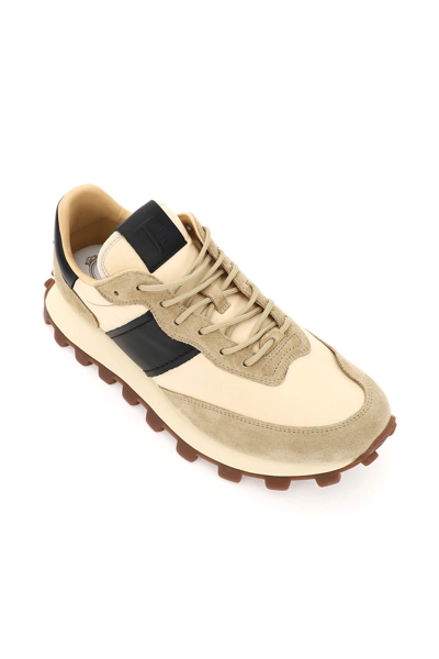 Shop Tod's Suede Leather And Nylon 1t Sneakers In Multicolor