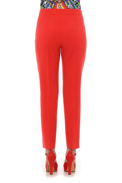 Shop Moschino Mid-rise Tailored Cropped Pants  In Red
