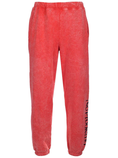 Shop Aries Logo Printed Elastic Waist Jogging Pants In Rosso