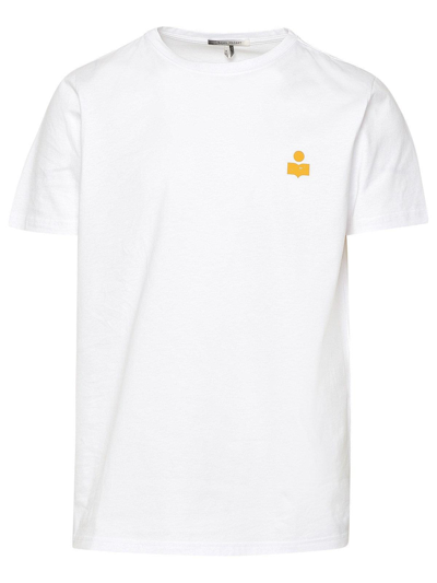 Shop Isabel Marant Logo Printed Crewneck T-shirt In Ocra/white
