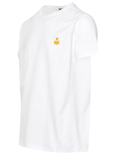 Shop Isabel Marant Logo Printed Crewneck T-shirt In Ocra/white