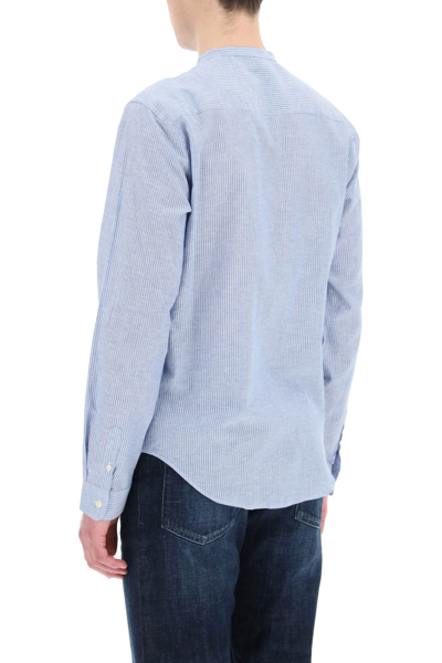 Shop Maison Labiche Embroidered Rennes Shirt In White,blue