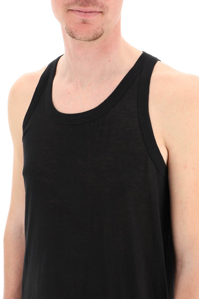 Shop Rick Owens Long Jersey Tank Top In Black