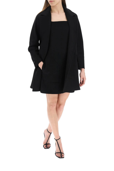 Shop Max Mara Wool And Cashmere Peacoat In Black