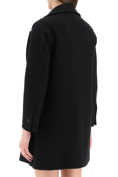 Shop Max Mara Wool And Cashmere Peacoat In Black