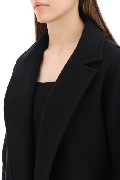 Shop Max Mara Wool And Cashmere Peacoat In Black