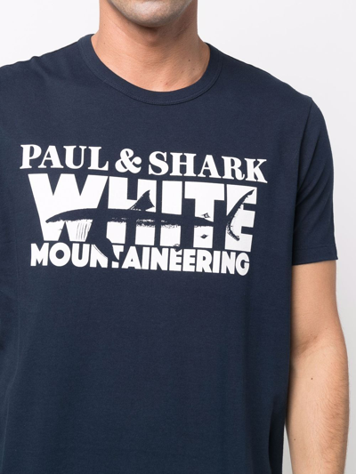 Shop Paul & Shark X White Mountaineering Logo-print T-shirt In Blau