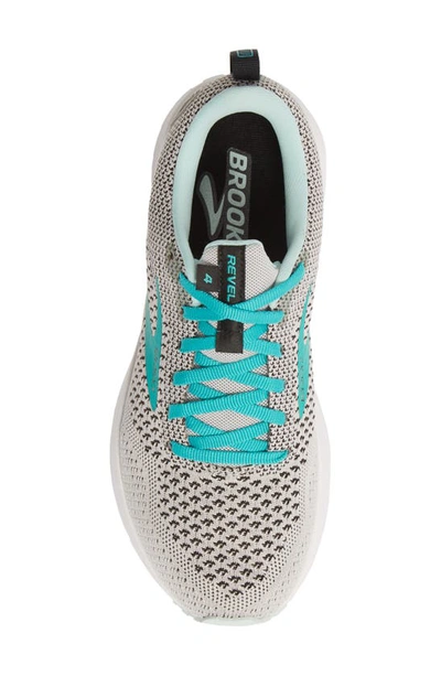 Shop Brooks Revel 4 Hybrid Running Shoe In Grey/ Fair Aqua/ Black