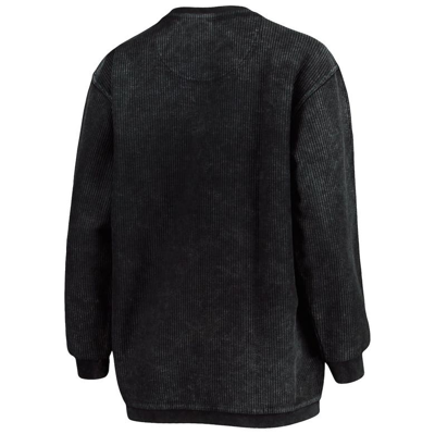 Pressbox Black South Carolina Gamecocks Comfy Cord Vintage Wash Basic Arch Pullover Sweatshirt In Black