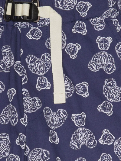 Palm Angels Blue Short For Boy With Bears In Blue