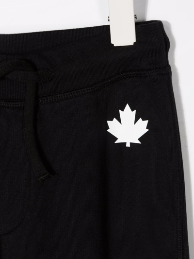 Shop Dsquared2 Maple-leaf Jersey Track Pants In Black