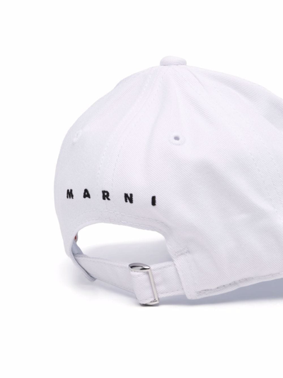 Shop Marni Logo-appliqué Baseball Cap In White