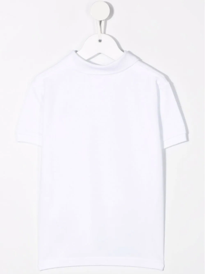 Shop Comme Des Garçons Play Heart-patch Polo Shirt In White