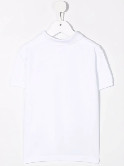 Comme Des Garçons Play Black Heart Patch Polo Shirt In White