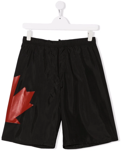 DSQUARED2 TEEN LOGO-PRINT SWIM SHORTS 