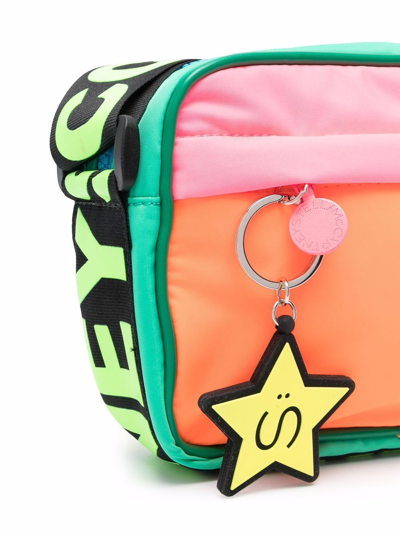 Shop Stella Mccartney Panelled Zipped Shoulder Bag In Orange