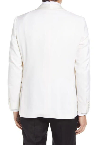 Shop Hickey Freeman Barathea Shawl Collar Wool Dinner Jacket In White