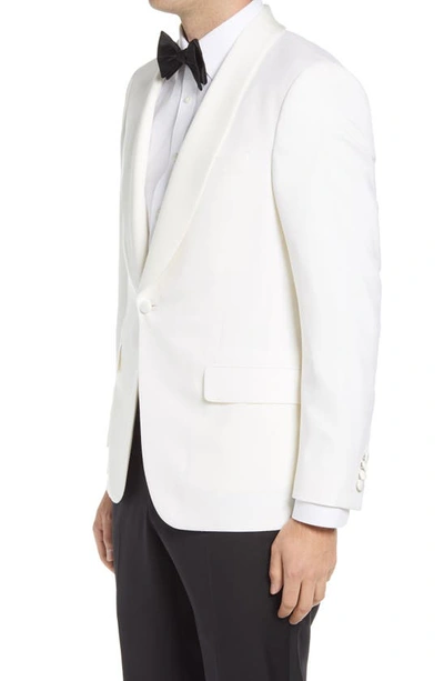 Shop Hickey Freeman Barathea Shawl Collar Wool Dinner Jacket In White