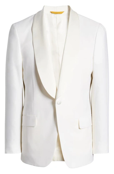 Shop Hickey Freeman Barathea Shawl Collar Wool Dinner Jacket In White